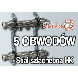 Rozdzielacz ze stali szlachetnej HK - 5 obwodów