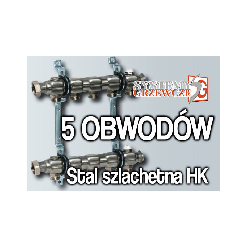 Rozdzielacz ze stali szlachetnej HK - 5 obwodów