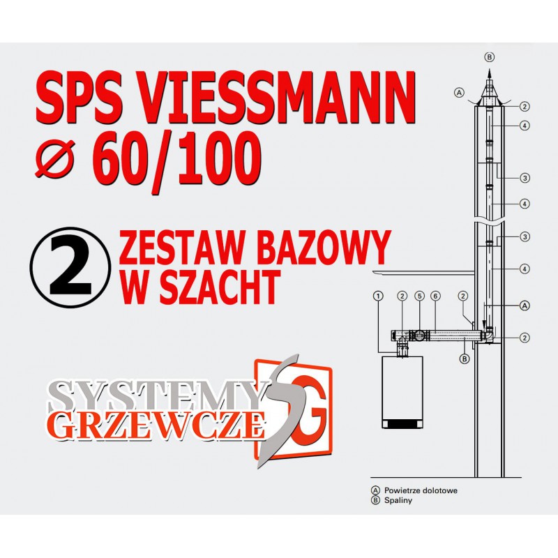 Zestaw bazowy w szacht - System spalin SPS Viessmann