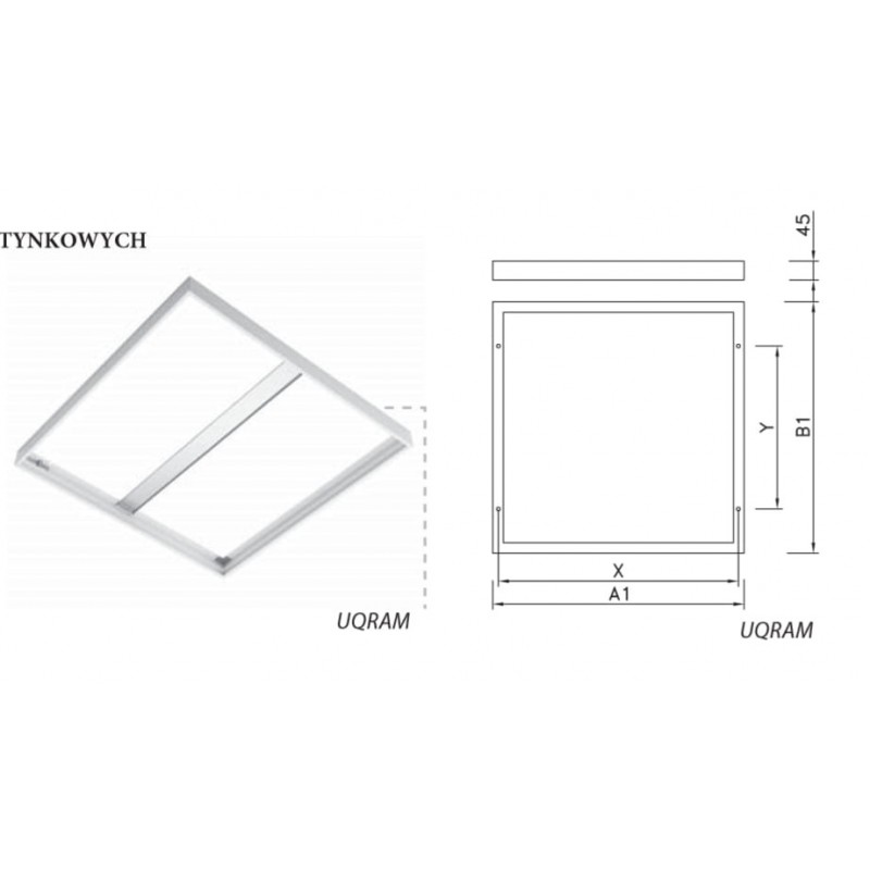 Ramka do nasufitowego montażu Paneli - do Panelu LED MODUS Q 39W