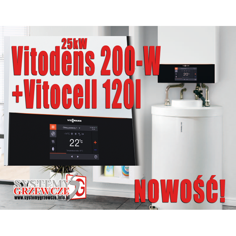 Gazowy kocioł Vitodens 200-W  25kW + Vitocell 100-W 120l (NOWOŚĆ)