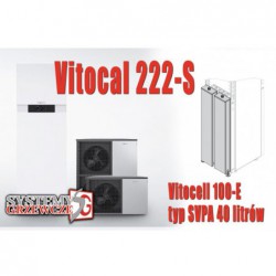 Vitocal 222-S - 8 kW + podgrzewacz c.w.u. (220 litrów) + bufor (40 litrów)