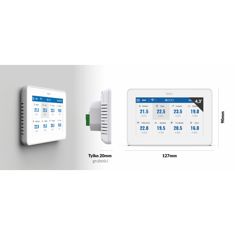 M-9r przewodowy panel kontrolny z modułem WiFi (montaż podtynkowy)