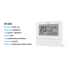 Dwustanowy regulator pokojowy typu ST-292 v3  (3mm szkło, montaż natynkowy)