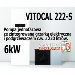 Pompa ciepła powietrze/woda typ Split Vitocal 222-S 6kW, CWU 220 litrów