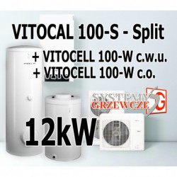 VITOCAL 100-S - ZESTAW - Pompa / zbiornik c.w.u. / bufor c.o. - wersja Split 12kW (trzyfazowa)
